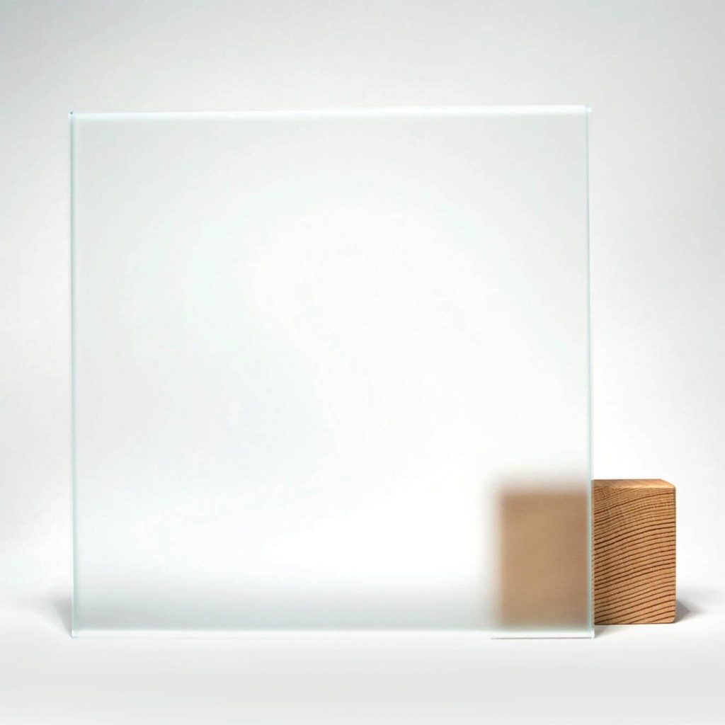 Satin White Shower Door Glass Sample