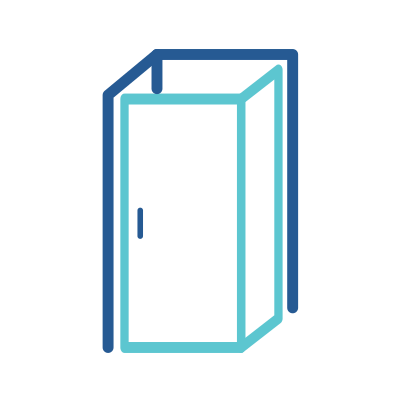 Corner Layout Custom Shower Door Icon